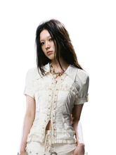 Load image into Gallery viewer, Studded Lace-Front Zip Shirt