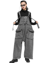 Load image into Gallery viewer, Oversized Wide-Leg Denim Overalls