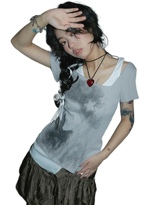 'Illusion' Two Piece Cotton T-Shirt