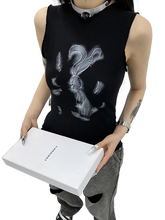 Load image into Gallery viewer, Rabbit Print Sleeveless Cotton Tee