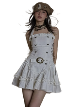 Load image into Gallery viewer, Ruffled Lace Halter Mini Dress