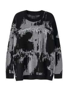 'Tide' Dark Abstract Knit Sweater