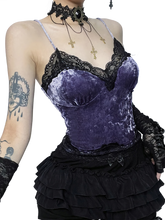 Load image into Gallery viewer, &#39;Nocte&#39; Velvet Lace Camisole Mini Dress Set