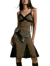 Load image into Gallery viewer, Vintage Punk Leopard Midi Dress