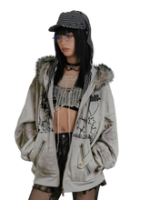 Load image into Gallery viewer, &#39;Haze&#39; Fur-Trimmed Oversized Cotton Hoodie