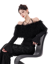 Load image into Gallery viewer, &#39;Allure&#39; Fur-Trimmed Off-Shoulder Top