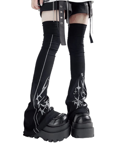 Cyber Sigil Flare Knit Leg Warmers