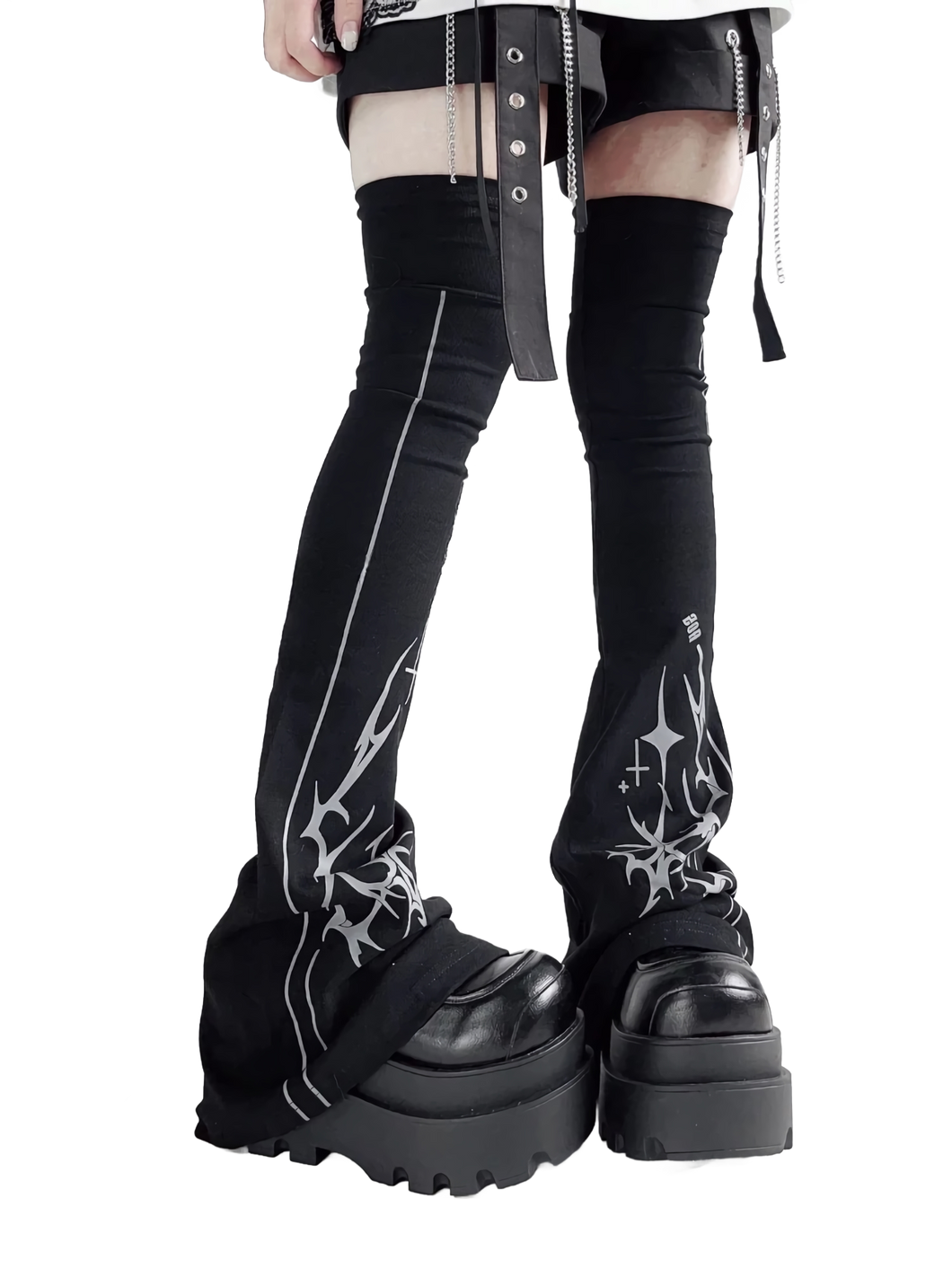 Cyber Sigil Flare Knit Leg Warmers