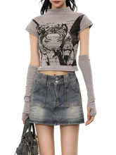 Load image into Gallery viewer, Grunge Art High Neck Crop Top