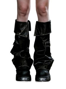 Studded Leg Warmers in Dark Leather or Camo