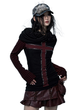 Load image into Gallery viewer, &#39;Shade&#39; Studded Long Sleeve Tee with Oversized Hood