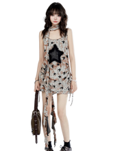 Load image into Gallery viewer, &#39;Nova&#39; Mesh Layered Mini Dress with Scarf