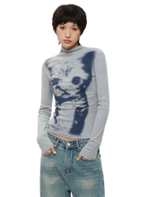 Load image into Gallery viewer, Pixel Kitty High-Neck Long Sleeve Tee