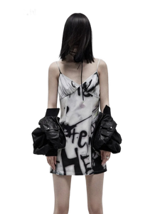 'Create' Graffiti Slip Dress