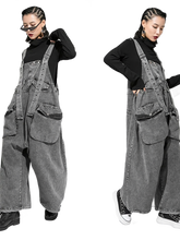 Load image into Gallery viewer, Oversized Wide-Leg Denim Overalls