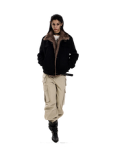 Load image into Gallery viewer, 'Reckoning' Suede Fur-Trim Stand Collar Jacket