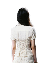 Load image into Gallery viewer, Studded Lace-Front Zip Shirt