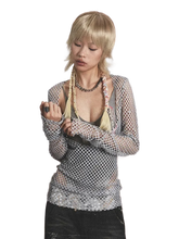 Load image into Gallery viewer, Loose Knit Mesh Long Sleeve Top