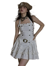 Load image into Gallery viewer, Ruffled Lace Halter Mini Dress