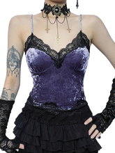 Load image into Gallery viewer, &#39;Nocte&#39; Velvet Lace Camisole Mini Dress Set