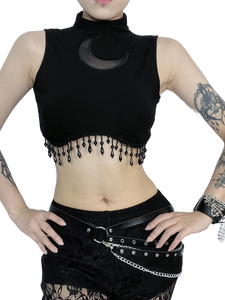 'Midnight Moon' Tassel Crop Top