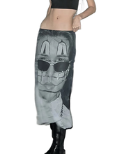 Load image into Gallery viewer, &#39;Iconic Glitch&#39; Graphic Mesh Midi Skirt