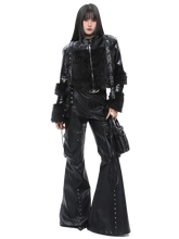 Load image into Gallery viewer, &#39;Specter&#39; Wide Leg Black Leather Cargo Pants
