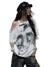 Load image into Gallery viewer, &#39;Eldritch&#39; Abstract Off Shoulder Lace Accent T-Shirt