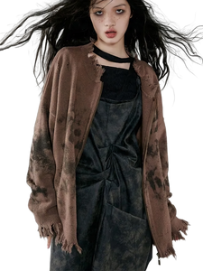 'Noctis' Ink-Wash Knit Cardigan