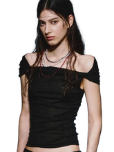 Load image into Gallery viewer, Veil Off-Shoulder Ruched Top
