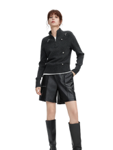 Load image into Gallery viewer, Rhinestone Embellished Quarter-Zip Knit Sweater