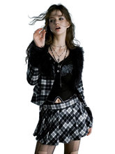 Load image into Gallery viewer, Dark Academia Plaid Skirt Set