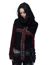 Load image into Gallery viewer, &#39;Shade&#39; Studded Long Sleeve Tee with Oversized Hood