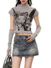 Load image into Gallery viewer, Grunge Art High Neck Crop Top