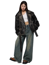 Load image into Gallery viewer, 'Raider' Belted Leather Jacket