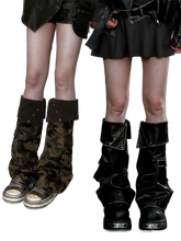 Load image into Gallery viewer, Studded Leg Warmers in Dark Leather or Camo