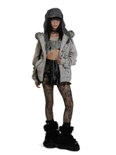 Load image into Gallery viewer, &#39;Haze&#39; Fur-Trimmed Oversized Cotton Hoodie