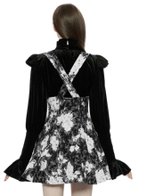 Load image into Gallery viewer, &#39;Obsidian&#39; Puff Sleeve Velvet Panel Dress