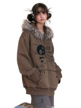 Load image into Gallery viewer, &#39;Forgotten&#39; Fur-Trimmed Oversized Cotton Hoodie