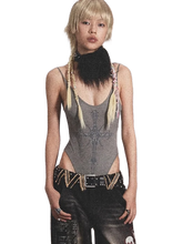 Load image into Gallery viewer, Gothic Cross Plunging Bodysuit