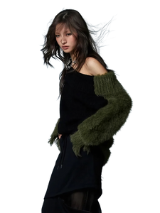 'Moss' Off-Shoulder Pullover Knit Sweater