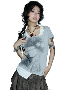 'Illusion' Two Piece Cotton T-Shirt