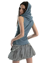 Load image into Gallery viewer, &#39;Cavum&#39; Ribbed Knit Tank Top with Oversized Hood