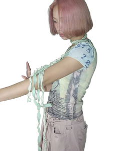 'Expression' Stylized Graphic Mesh Tee