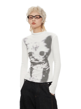 Load image into Gallery viewer, Pixel Kitty High-Neck Long Sleeve Tee