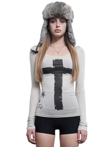 'Cruciform' Sheer Long Sleeve Tee
