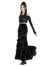 Load image into Gallery viewer, &#39;Rosa&#39; Black Velvet Maxi Skirt