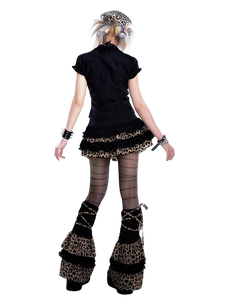 Ruffled Leopard Print Leg Warmers