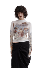Load image into Gallery viewer, Renaissance Print Mesh Long Sleeve Tee