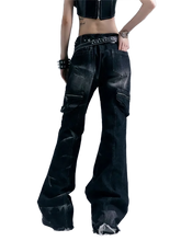 Load image into Gallery viewer, 'Riot' Washed Denim Cargo Jeans